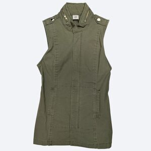 Cabi Explorer Utility Vest Olive Green Military Cargo Zip Front Size Small